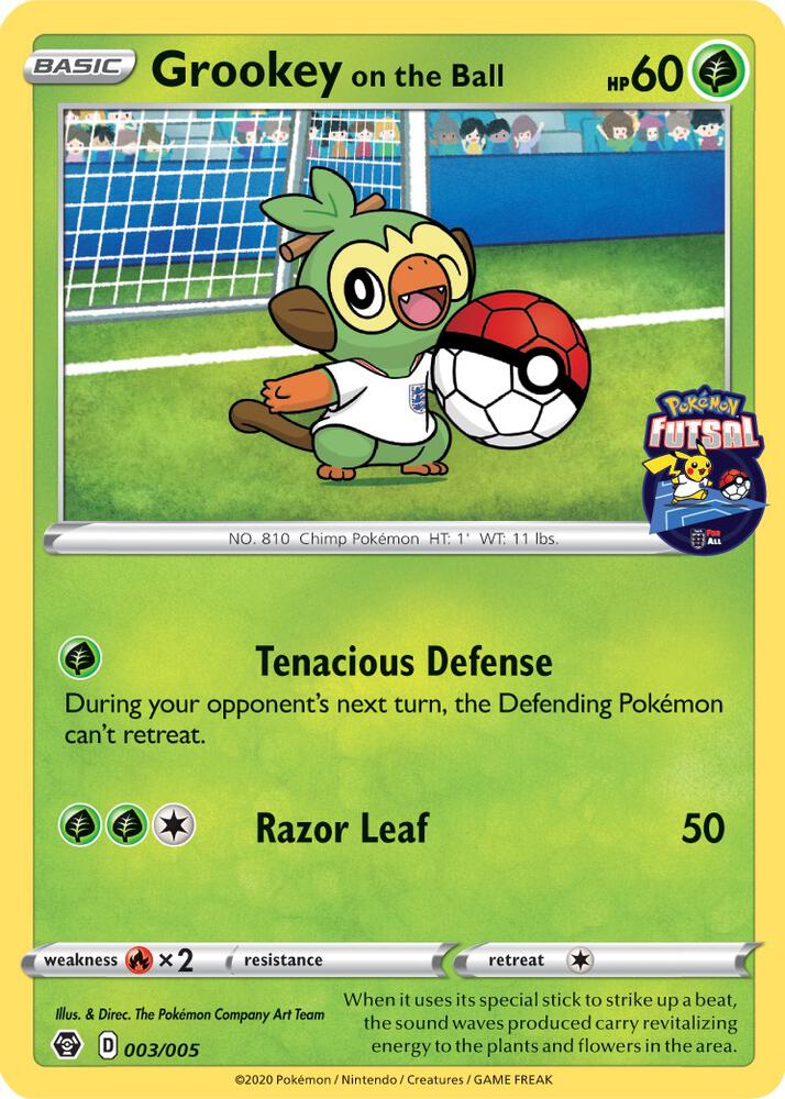 Grookey on the Ball - (Pokemon Futsal) Promo Miscellaneous Cards & Products 003/005 NM (Back)