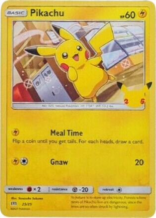Pikachu - 25/25 Promo McDonald's 25th Anniversary Promos 025/025 NM (Back)