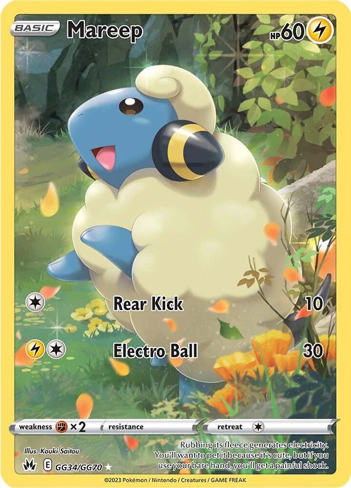 Mareep Ultra Rare SWSH: Crown Zenith: Galarian Gallery GG34/GG70 NM (Back)