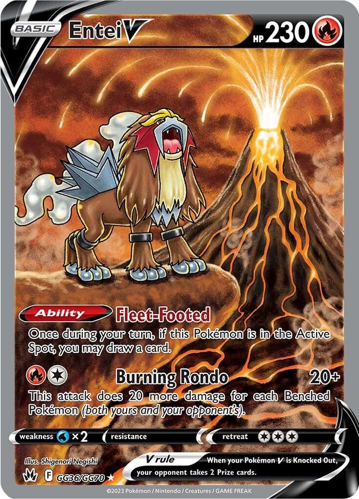 Entei V Ultra Rare Crown Zenith: Galarian Gallery GG36/GG70 NM (Back)