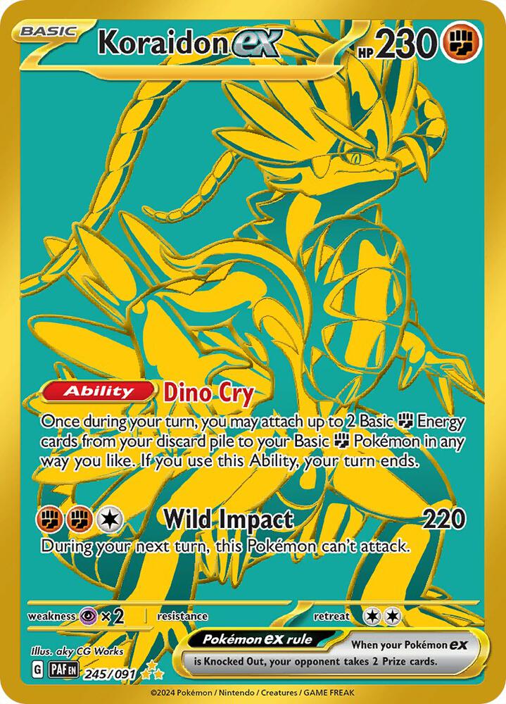Koraidon ex Hyper Rare SV: Paldean Fates 245/091 NM (Back)