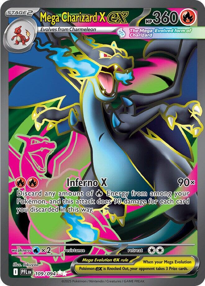 Mega Charizard X ex - Ultra Rare ME02: Phantasmal Flames 109/094 NM (Back)
