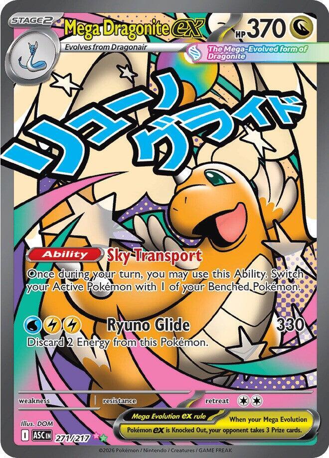 Mega Dragonite ex Mega Attack Rare ME: Ascended Heroes 271/217 NM (Back)