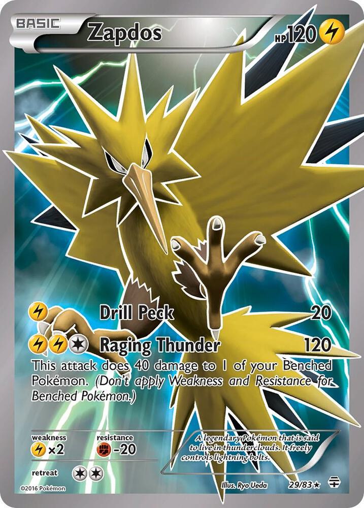 Zapdos Holo Rare Generations 29/83 NM (Back)