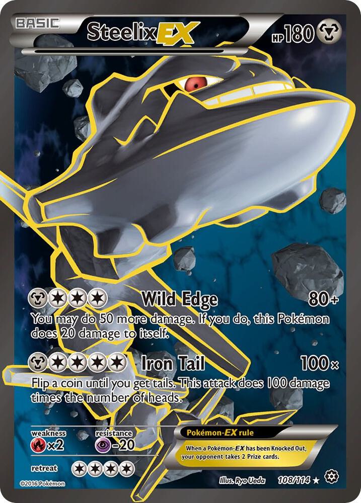 Steelix EX (Full Art) Ultra Rare XY - Steam Siege 108/114 NM (Back)