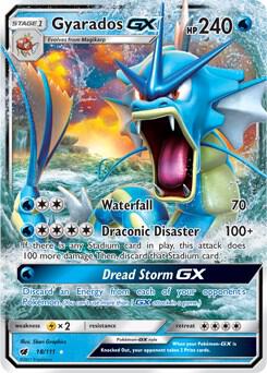 Gyarados GX Ultra Rare SM - Crimson Invasion 18/111 NM (Back)