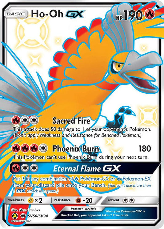 Ho-Oh GX Shiny Holo Rare Hidden Fates: Shiny Vault SV50/SV94 NM (Back)