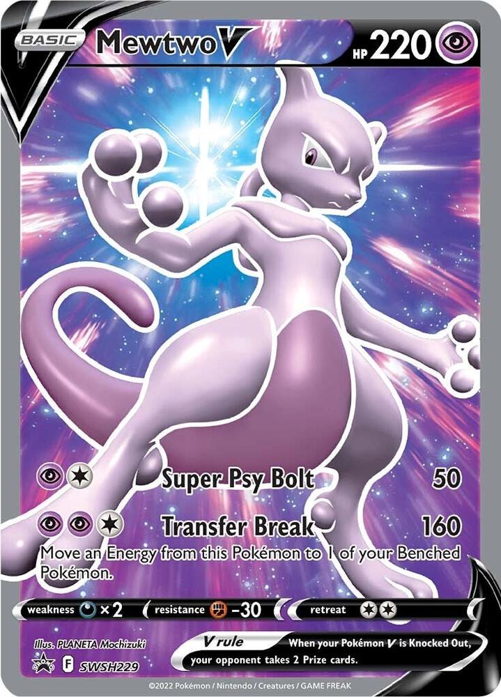 Mewtwo V Promo SWSH: Sword & Shield Promo Cards SWSH229 NM (Back)