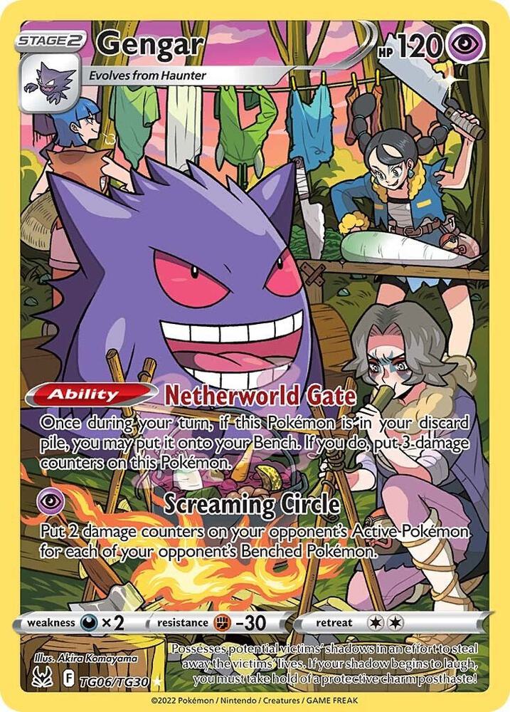 Gengar Ultra Rare SWSH11: Lost Origin Trainer Gallery TG06/TG30 NM (Back)