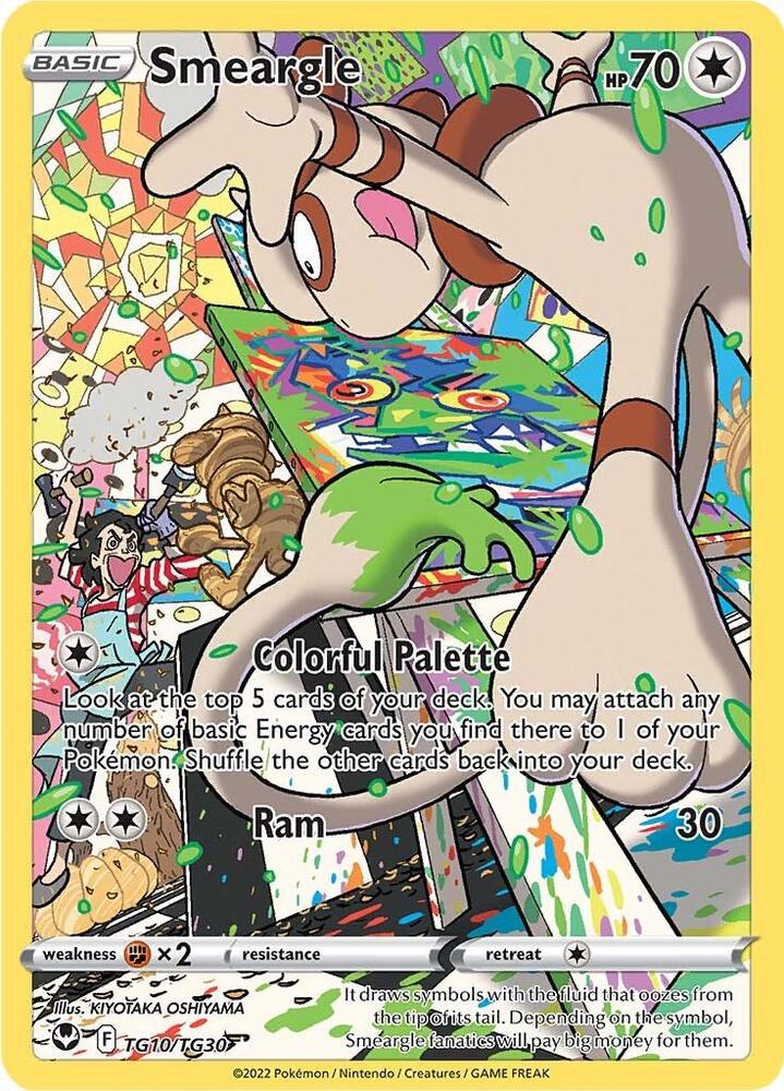 Smeargle Ultra Rare SWSH12: Silver Tempest Trainer Gallery TG10/TG30 NM (Back)