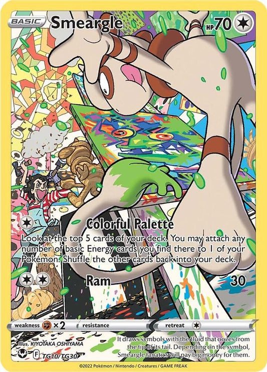 Smeargle Ultra Rare SWSH12: Silver Tempest Trainer Gallery TG10/TG30 NM (Back)