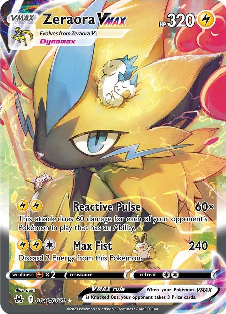 Zeraora VMAX Ultra Rare Crown Zenith: Galarian Gallery GG42/GG70 NM (Back)