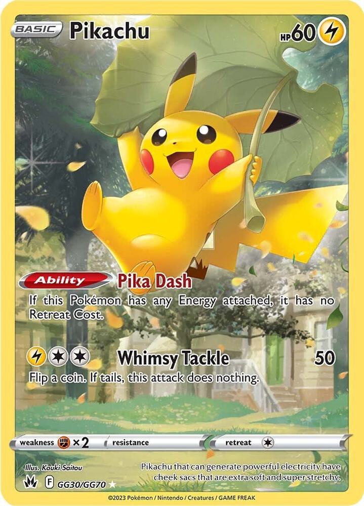 Pikachu Ultra Rare Crown Zenith: Galarian Gallery GG30/GG70 NM (Back)