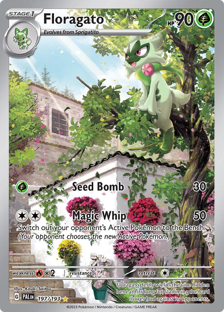 Floragato - Illustration Rare SV02: Paldea Evolved 197/193 NM (Back)