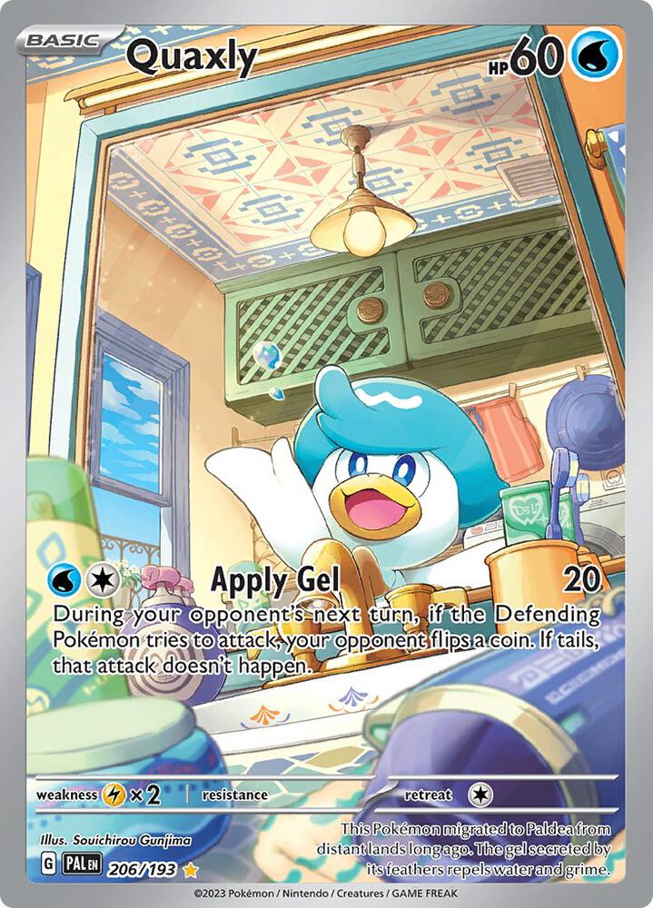 Quaxly Illustration Rare SV02: Paldea Evolved 206/193 NM (Back)