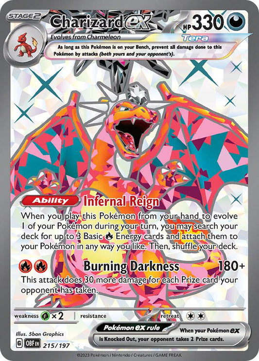 Charizard ex Ultra Rare SV03: Obsidian Flames 215/197 NM (Back)