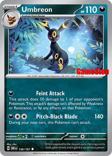 Umbreon - (GameStop Exclusive) Promo Miscellaneous Cards & Products 130/197 NM (Back)