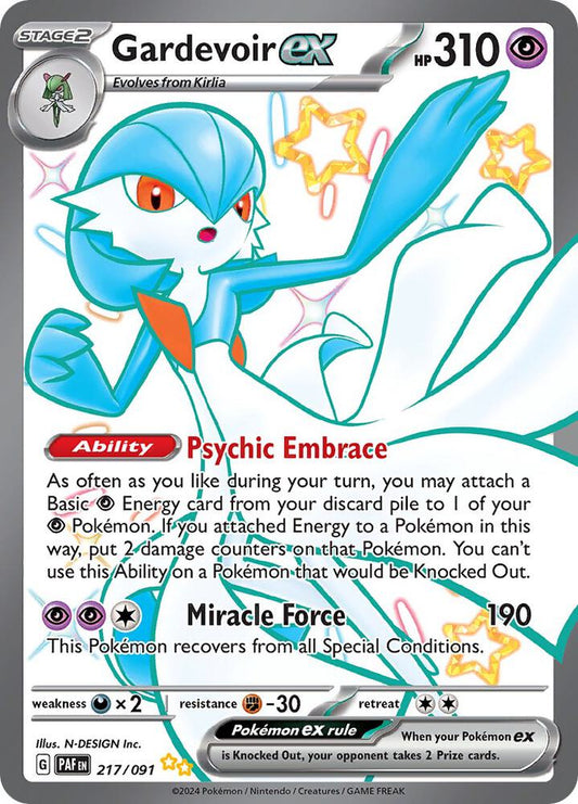 Gardevoir ex Shiny Ultra Rare SV: Paldean Fates 217/091 NM (Back)