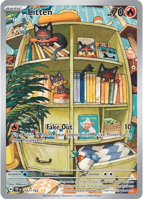 Litten Illustration Rare SV05: Temporal Forces 167/162 NM (Back)