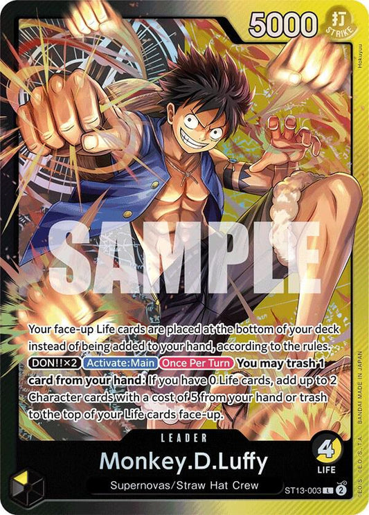 Monkey.D.Luffy (003) L Ultra Deck: The Three Brothers ST13-003 NM (Back)