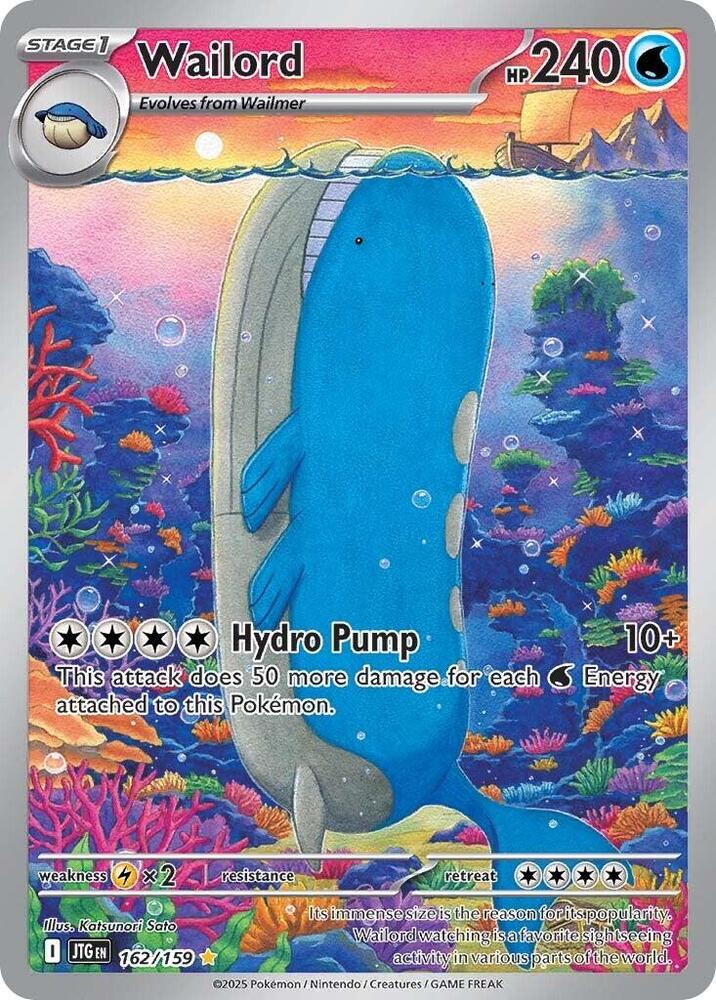 Wailord Illustration Rare SV09: Journey Together 162/159 NM (Back)