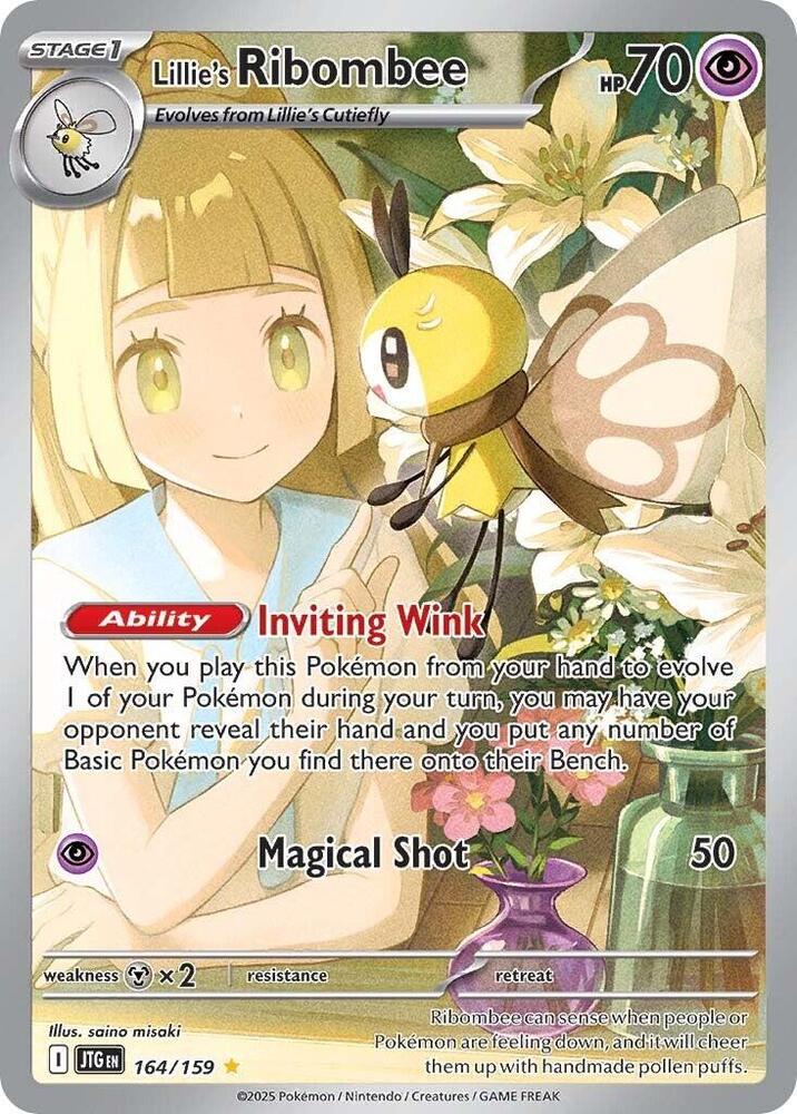 Lillie's Ribombee Illustration Rare SV09: Journey Together 164/159 NM (Back)