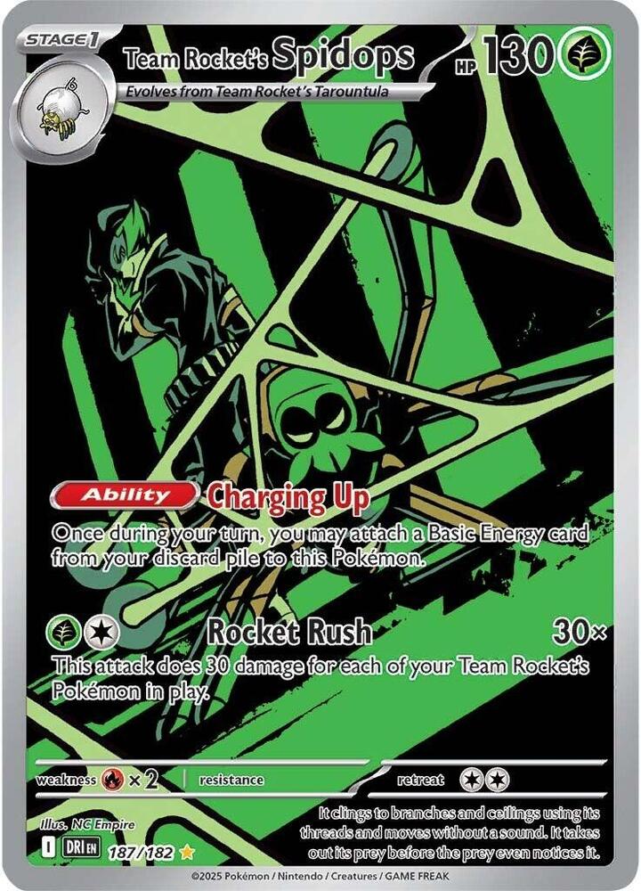 Team Rocket's Spidops - Illustration Rare SV10: Destined Rivals 187/182 NM (Back)
