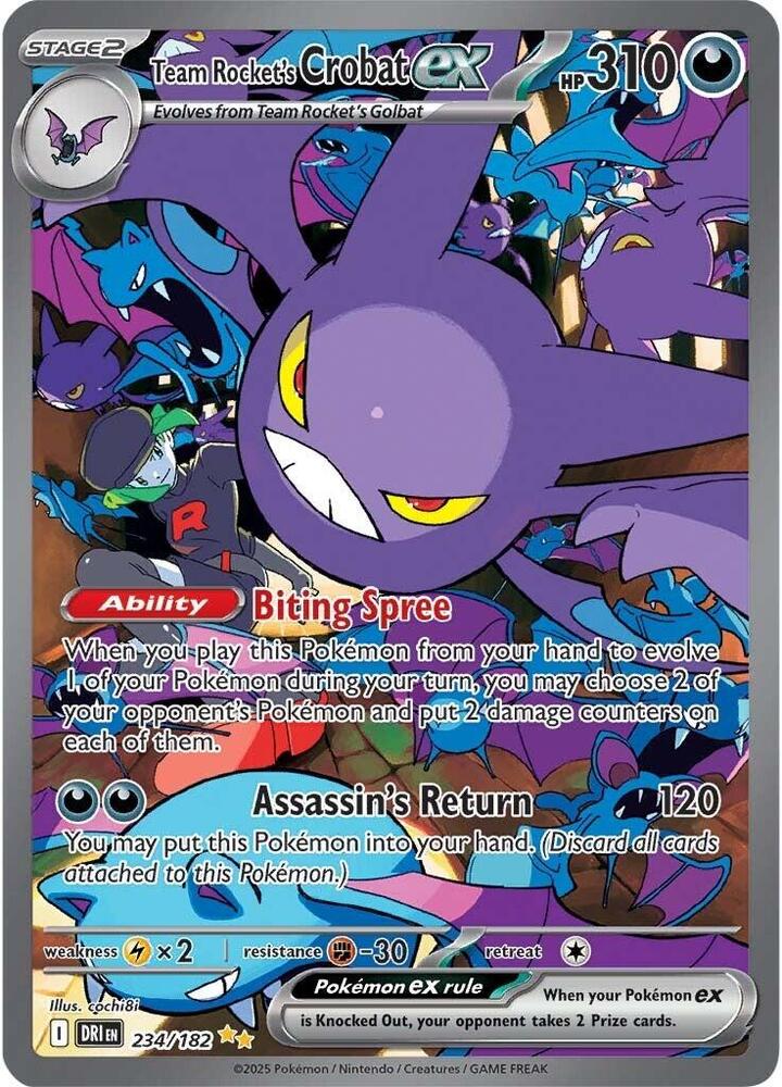 Team Rocket's Crobat ex Special Illustration Rare SV10: Destined Rivals 234/182 NM (Back)