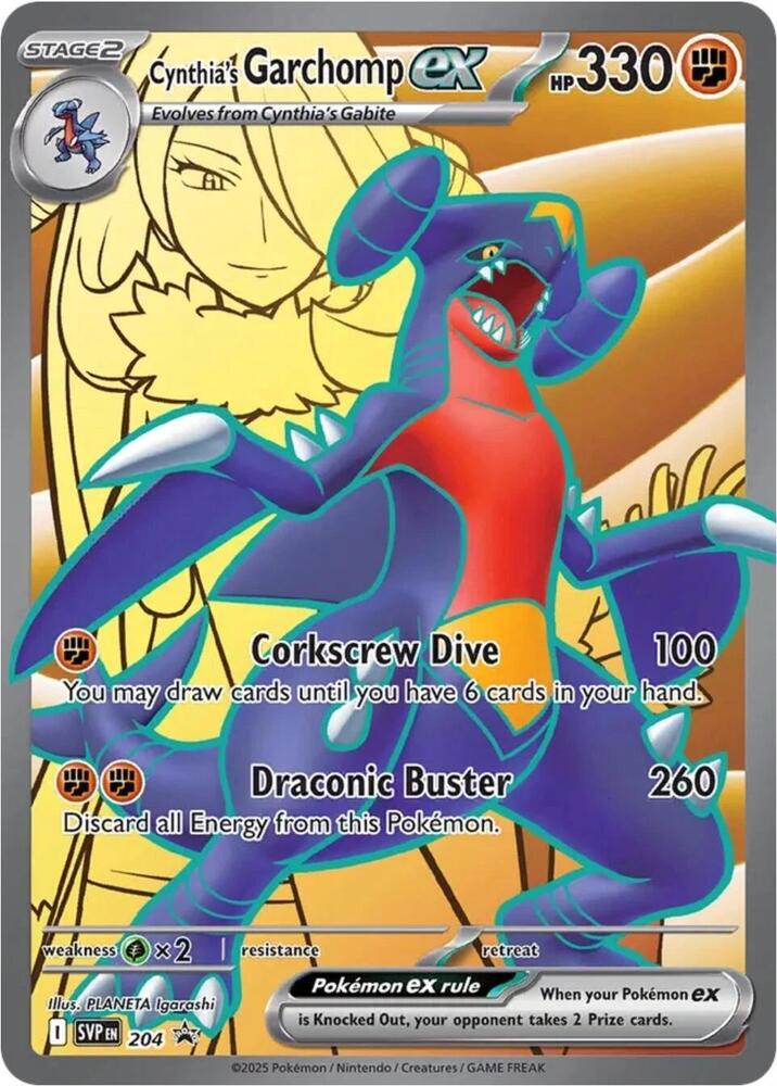 Cynthia's Garchomp ex Promo SV: Scarlet & Violet Promo Cards 204 NM (Back)