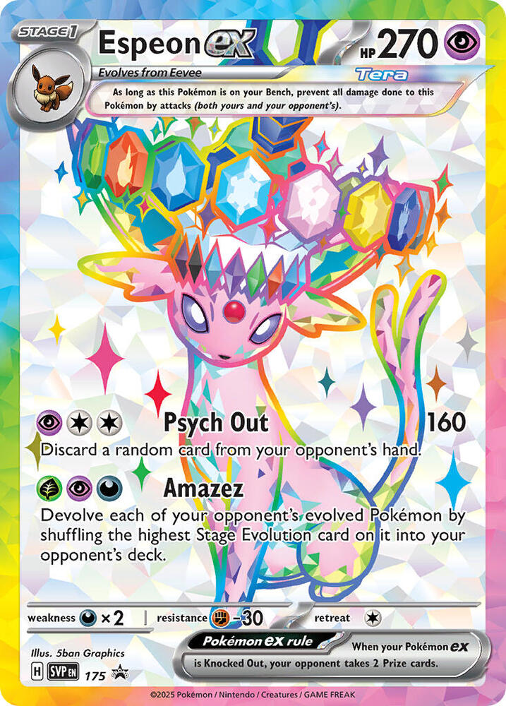 Espeon ex - 175 Promo SV: Scarlet & Violet Promo Cards SVP 175 NM (Back)