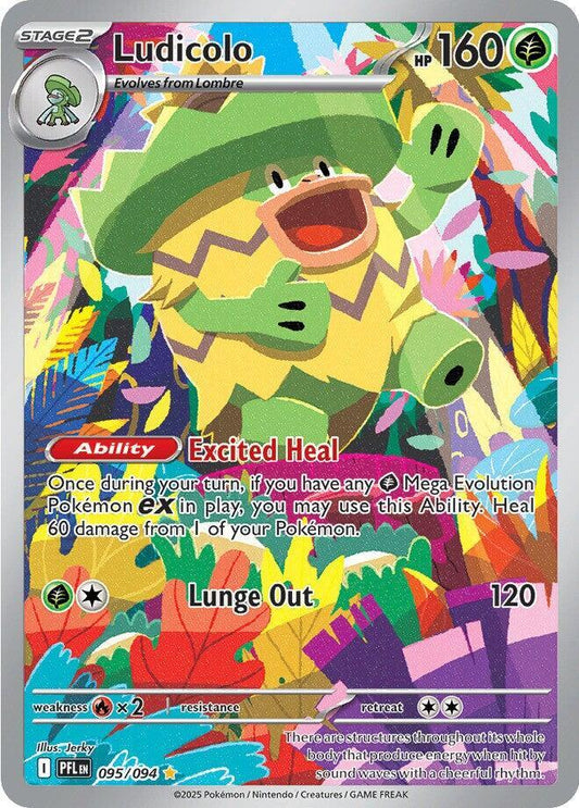 Ludicolo Illustration Rare ME02: Phantasmal Flames 095/094 NM (Back)