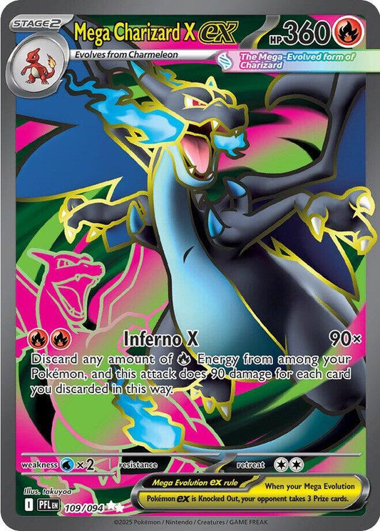 Mega Charizard X ex - Ultra Rare ME02: Phantasmal Flames 109/094 NM (Back)