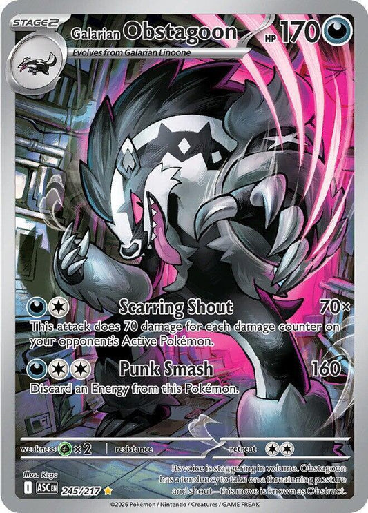Galarian Obstagoon Illustration Rare ME: Ascended Heroes 245/217 NM (Back)