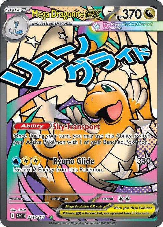 Mega Dragonite ex Mega Attack Rare ME: Ascended Heroes 271/217 NM (Back)